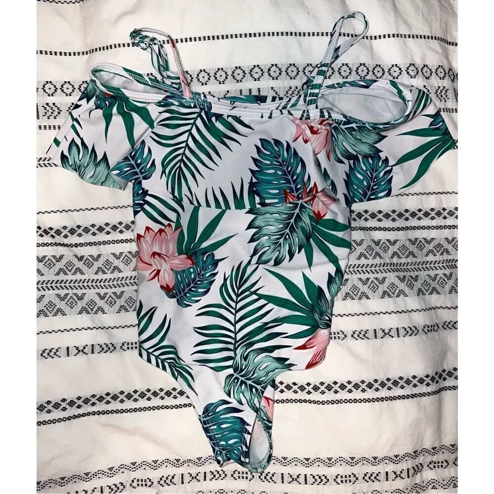 Toddler Girls Tropical Flounce One Piece Swimsuit